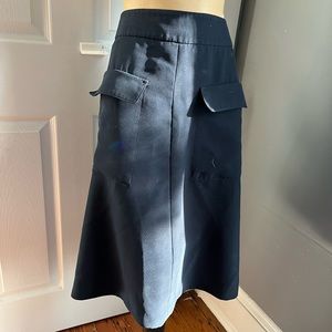Navy Blue Ann Taylor Skirt with Two Front Pockets